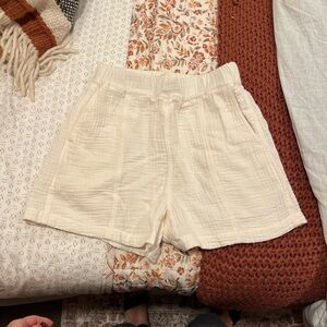 Madewell Women's High Waist Cream Shorts